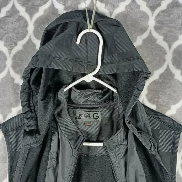 Guess Fast & Furious Vest Mens Large Black Hooded Full Zip Checkered Limited - Picture 8 of 10